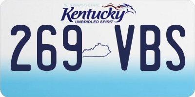 KY license plate 269VBS