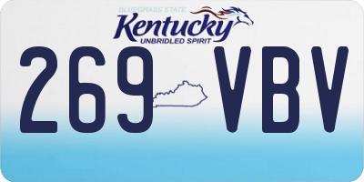 KY license plate 269VBV