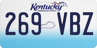 KY license plate 269VBZ