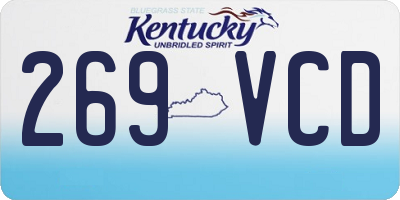 KY license plate 269VCD