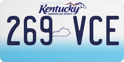 KY license plate 269VCE