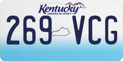 KY license plate 269VCG