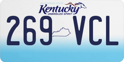 KY license plate 269VCL