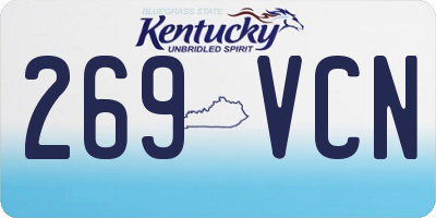 KY license plate 269VCN