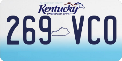KY license plate 269VCO