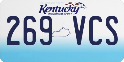 KY license plate 269VCS
