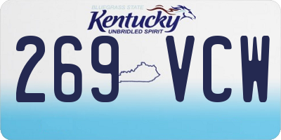 KY license plate 269VCW