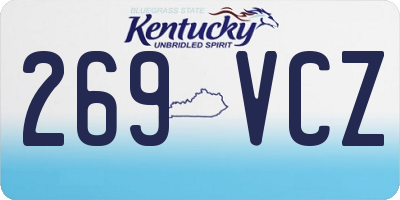 KY license plate 269VCZ