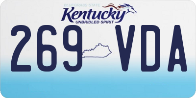 KY license plate 269VDA