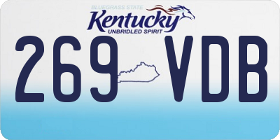 KY license plate 269VDB