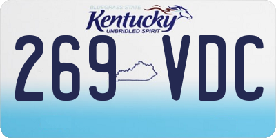 KY license plate 269VDC