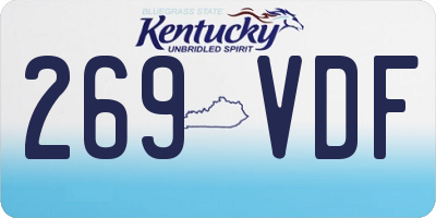 KY license plate 269VDF