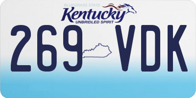 KY license plate 269VDK