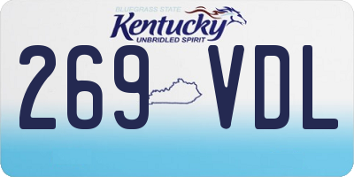 KY license plate 269VDL