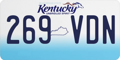 KY license plate 269VDN