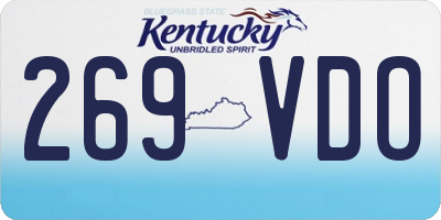 KY license plate 269VDO
