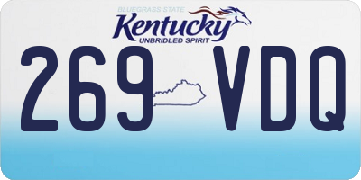 KY license plate 269VDQ