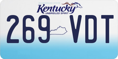 KY license plate 269VDT