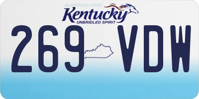 KY license plate 269VDW