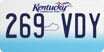 KY license plate 269VDY