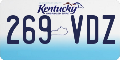 KY license plate 269VDZ