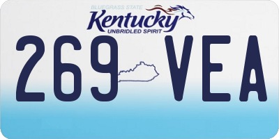 KY license plate 269VEA