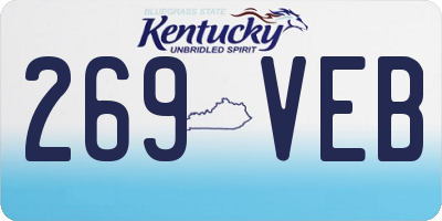 KY license plate 269VEB