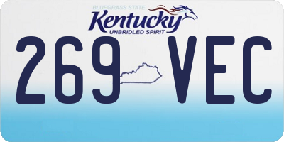 KY license plate 269VEC