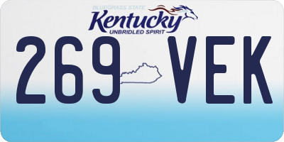 KY license plate 269VEK