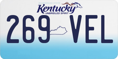 KY license plate 269VEL