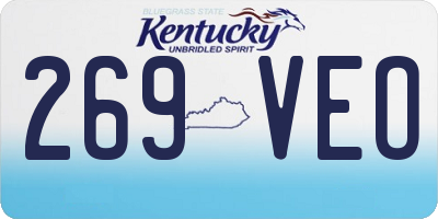 KY license plate 269VEO