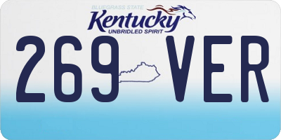KY license plate 269VER