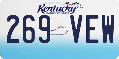 KY license plate 269VEW