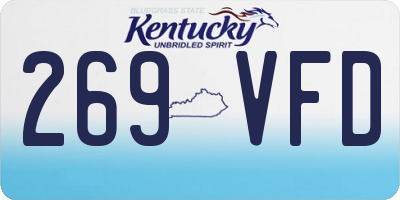 KY license plate 269VFD