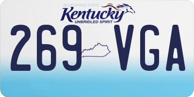 KY license plate 269VGA