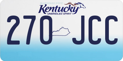 KY license plate 270JCC