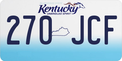 KY license plate 270JCF