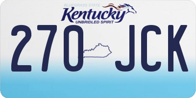 KY license plate 270JCK