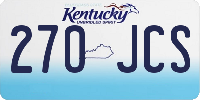 KY license plate 270JCS