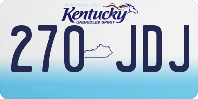 KY license plate 270JDJ