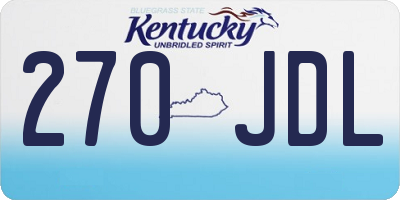KY license plate 270JDL