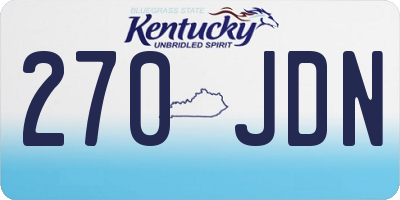 KY license plate 270JDN
