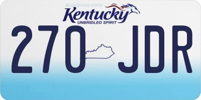 KY license plate 270JDR