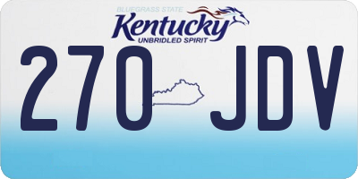 KY license plate 270JDV
