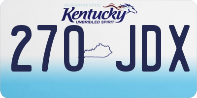 KY license plate 270JDX