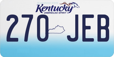 KY license plate 270JEB