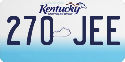 KY license plate 270JEE
