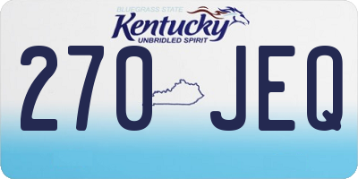 KY license plate 270JEQ