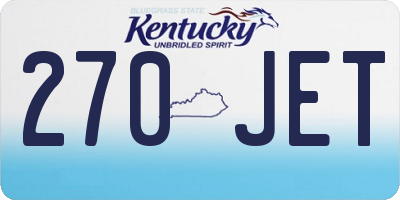 KY license plate 270JET