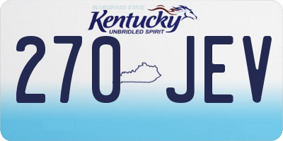 KY license plate 270JEV